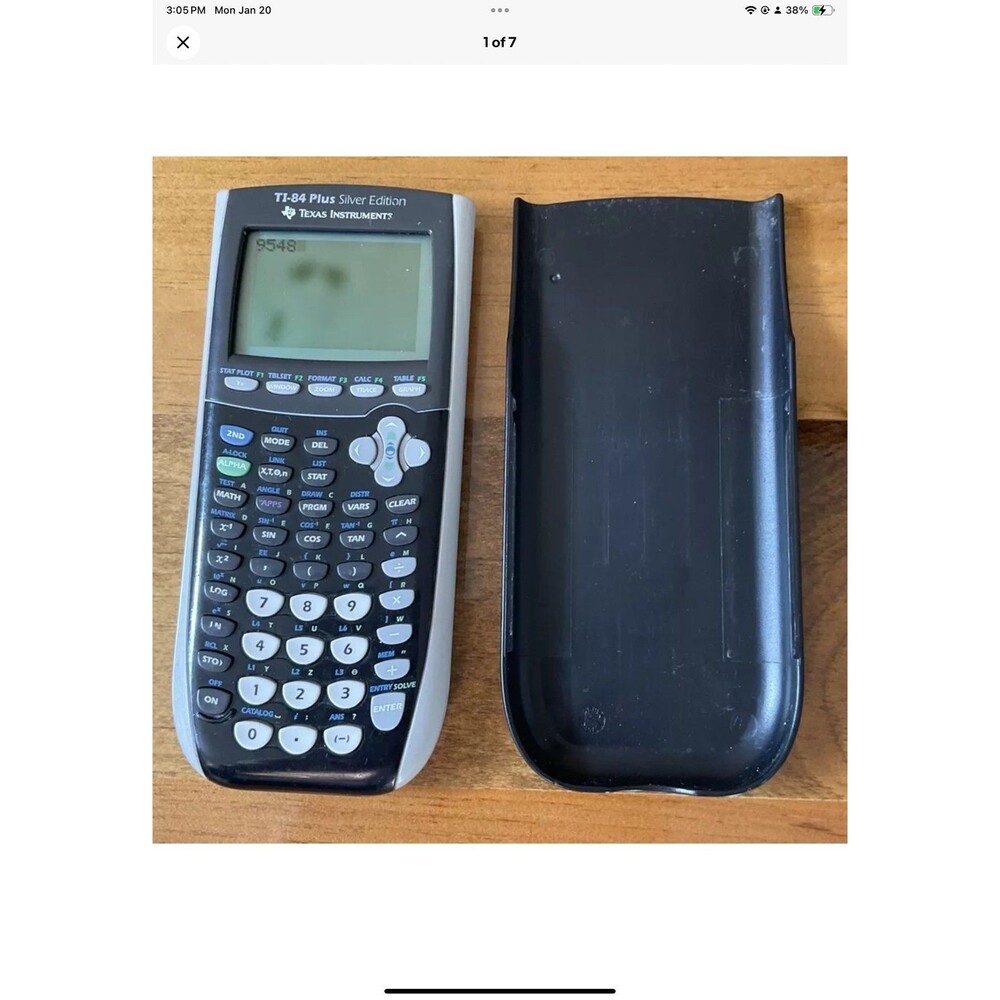 Texas Instruments TI-84 Plus Silver Edition Graphing Calculator w/ Cover *Tested